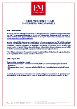 Winter School 26 terms and conditions