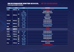 Winter School calendar 2026